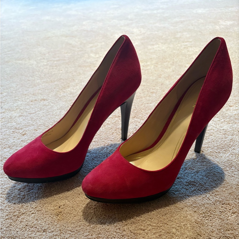 Cole Haan Red Suede Heels